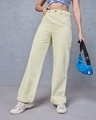 Shop Women's Beige Straight Fit Jeans-Front