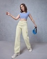 Shop Women's Beige Straight Fit Jeans-Full