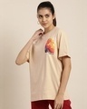 Shop Women's Beige Summer Time Graphic Printed Oversized T-shirt-Full