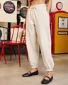 Shop Women's Beige Super Loose Fit Joggers-Full