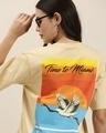 Shop Women's Beige Time To Miami Graphic Printed Oversized T-shirt-Design
