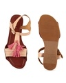 Shop Women's Beige Twirling Tassels Sandals