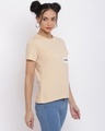 Shop Women's Beige Typography T-shirt-Full