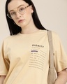 Shop Women's Beige Typography Oversized T-shirt-Design