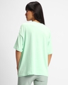 Shop Women's Bird Egg Green Partner In Crime Graphic Printed Oversized T-shirt-Full