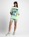 Shop Women's Bird Egg Green Partner In Crime Graphic Printed Oversized T-shirt