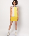 Shop Women's Yellow Color Block Slim Fit Tank Top-Full