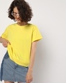 Shop Women's Birthday Yellow Boyfriend T-shirt-Front