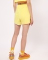 Shop Women's Birthday Yellow Color Block Shorts-Design