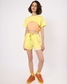 Shop Women's Birthday Yellow Color Block Shorts-Full