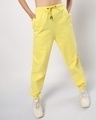 Shop Women's Birthday Yellow Relaxed Fit Joggers-Front