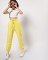 Shop Women's Birthday Yellow Relaxed Fit Joggers-Full