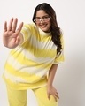 Shop Women's Birthday Yellow Tie & Dye Plus Size Boyfriend T-shirt-Front