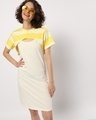 Shop Women's Birthday Yellow Stripe Slim Fit Dress-Front