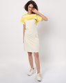 Shop Women's Birthday Yellow Stripe Slim Fit Dress-Full