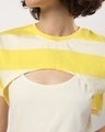 Shop Women's Birthday Yellow Stripe Slim Fit Dress