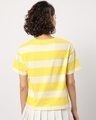Shop Women's Birthday Yellow Striped Relaxed Fit Short Top-Design