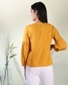 Shop Women's Mustard Bishop Sleeves Embroidered Top-Full