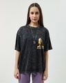 Shop Women's Black 100% Responsible Graphic Printed Oversized Acid Wash T-shirt-Full