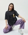 Shop Women's Black 100% Responsible Graphic Printed Oversized Acid Wash T-shirt