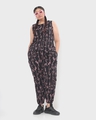 Shop Women's Black Abstract All Over Printed Plus Size Co-ords Set-Front