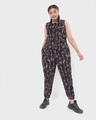 Shop Women's Black Abstract All Over Printed Plus Size Co-ords Set-Full