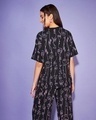 Shop Women's Black Abstract AOP Oversized T-shirt-Design