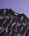 Shop Women's Black Abstract AOP Oversized T-shirt