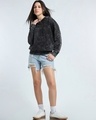 Shop Women's Black Acid Wash Oversized Hoodies