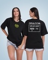 Shop Women's Black Adulting Graphic Printed Oversized T-shirt-Front