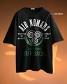 Shop Women's Black Air Nomads Varsity Graphic Printed Oversized T-shirt-Full