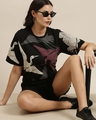 Shop Women's Black All Over Birds Printed Oversized T-shirt-Design