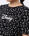 Shop Women's Black All Over Disney Printed Polka Puffed Sleeve T-shirt