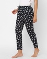 Shop Women's Black All Over Floral Printed Cotton Lounge Pants-Full
