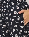 Shop Women's Black All Over Floral Printed Cotton Lounge Pants