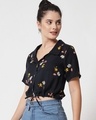 Shop Women's Black All Over Floral Printed Short Top