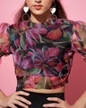 Shop Women's Black All Over Floral Printed Short Top