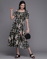 Shop Women's Black All Over Floral Printed Dress-Front