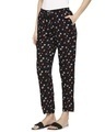 Shop Women's Black All Over Floral Printed Pyjamas-Full