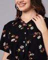 Shop Women's Black All Over Floral Printed Short Top