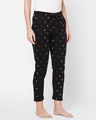 Shop Women's Black All Over Heart Printed Lounge Pants-Full
