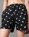Shop Women's Black All Over Polka Printed Boxer Shorts-Front