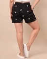 Shop Women's Black All Over Printed Boxer Shorts-Full