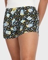 Shop Women's Black All Over Printed Boxers-Front