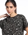 Shop Women's Black All Over Printed Boyfriend T-shirt