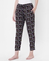 Shop Women's Black All Over Printed Lounge Pants-Full