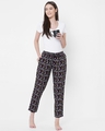 Shop Women's Black All Over Printed Lounge Pants