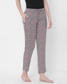 Shop Women's Black All Over Printed Lounge Pants-Full