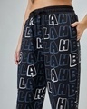 Shop Women's Black All Over Printed Oversized Joggers