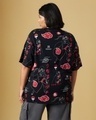 Shop Women's Black All Over Printed Oversized Plus Size T-shirt-Design